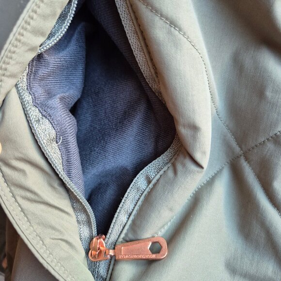 Mountain Hardwear Potrero Insulated Hooded Vest Removable Faux-Fur Zip-Up Green - Picture 7 of 14